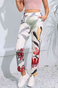 Thumbnail for Floral Print Cropped Pants with Pockets - T - 1 COLOR -