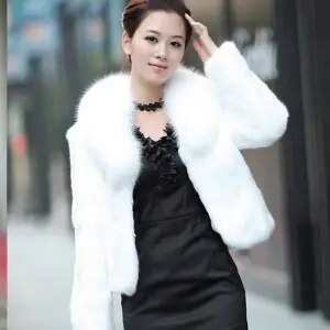 Sharon Tatem - Women Furry Short Faux Fox Fur Collar Jacket Overcoat - 7 COLORS -