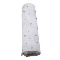 Thumbnail for Newcastle - Pink Flower Bamboo Muslin Swaddle - 1 COLOR -