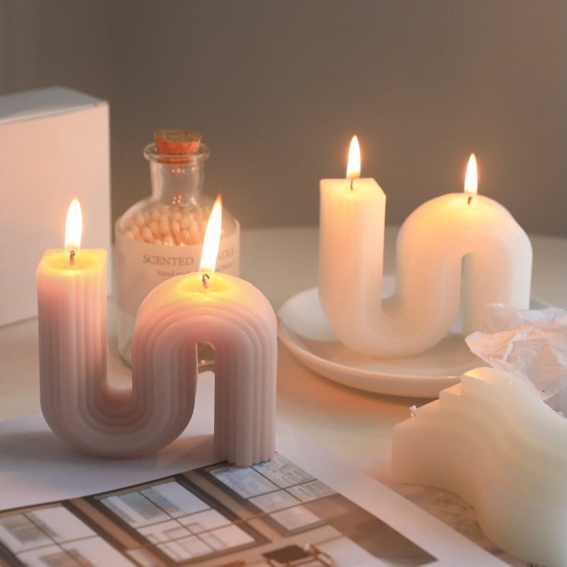 Home Decor Candel S Shape Decorative Aromatic Candles - [28 DAY DELIVERY] - 2 COLORS - 2 SHAPES -