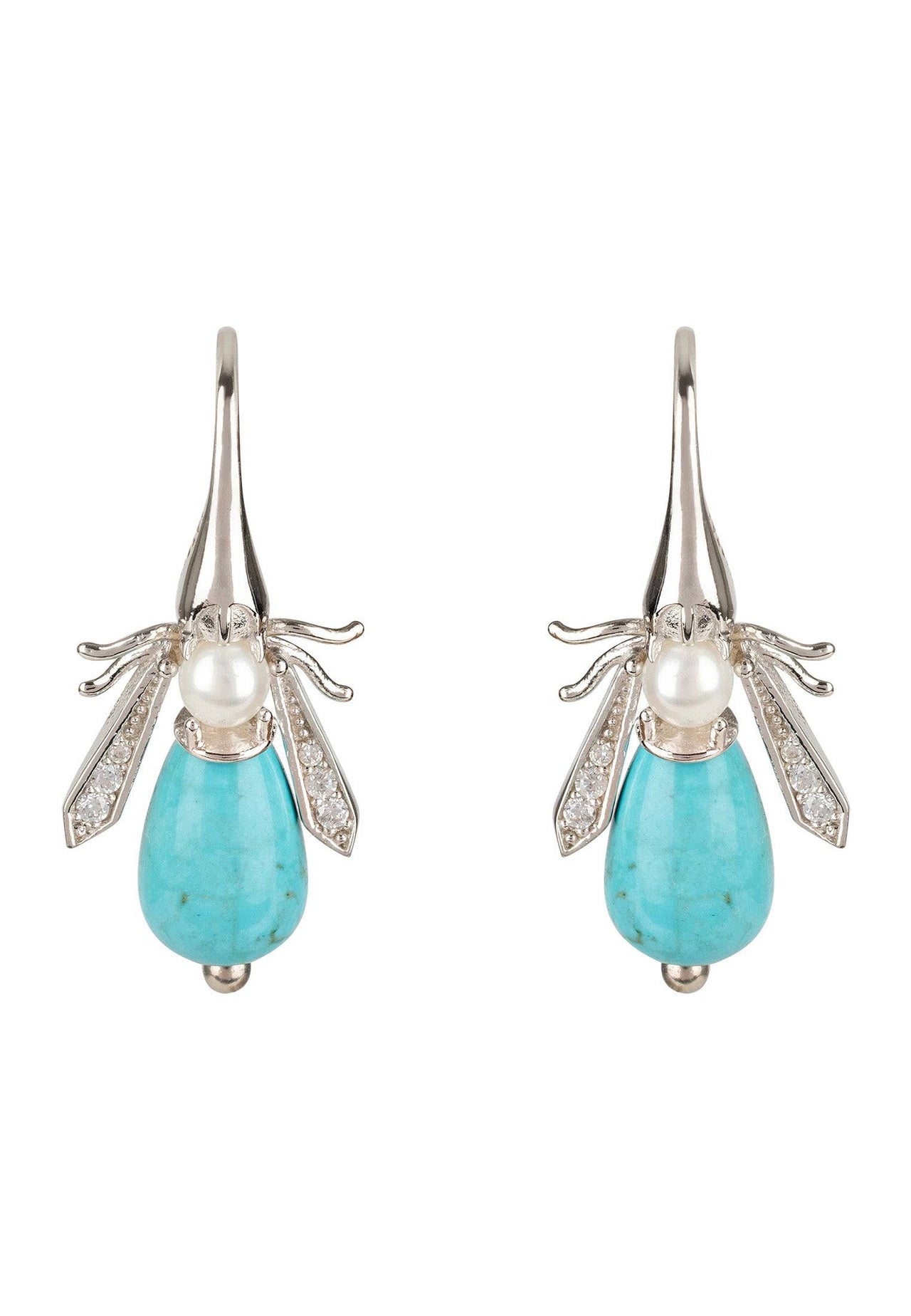 LATELITA - Turquoise Honey Bee Earrings Silver -