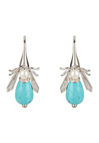 Thumbnail for LATELITA - Turquoise Honey Bee Earrings Silver -