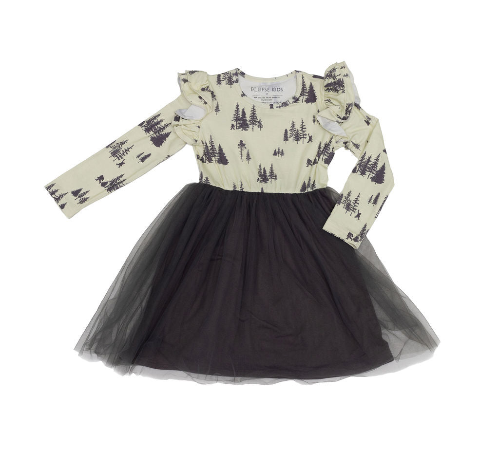 Eclipse Kids - Long Sleeve Tulle Dress - Sasquatch - SIZES 2T THRU 11/12 -