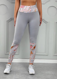 Thumbnail for Printed Wide Waistband Active Leggings - T - 2 COLORS -