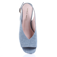 Thumbnail for Crystal Clear Heel Open Toe Pumps (Light Blue)