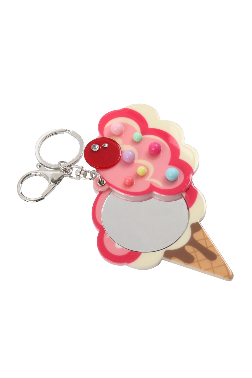 Riah Fashion - Ice Cream Rhinestone With Mirror Keychain -