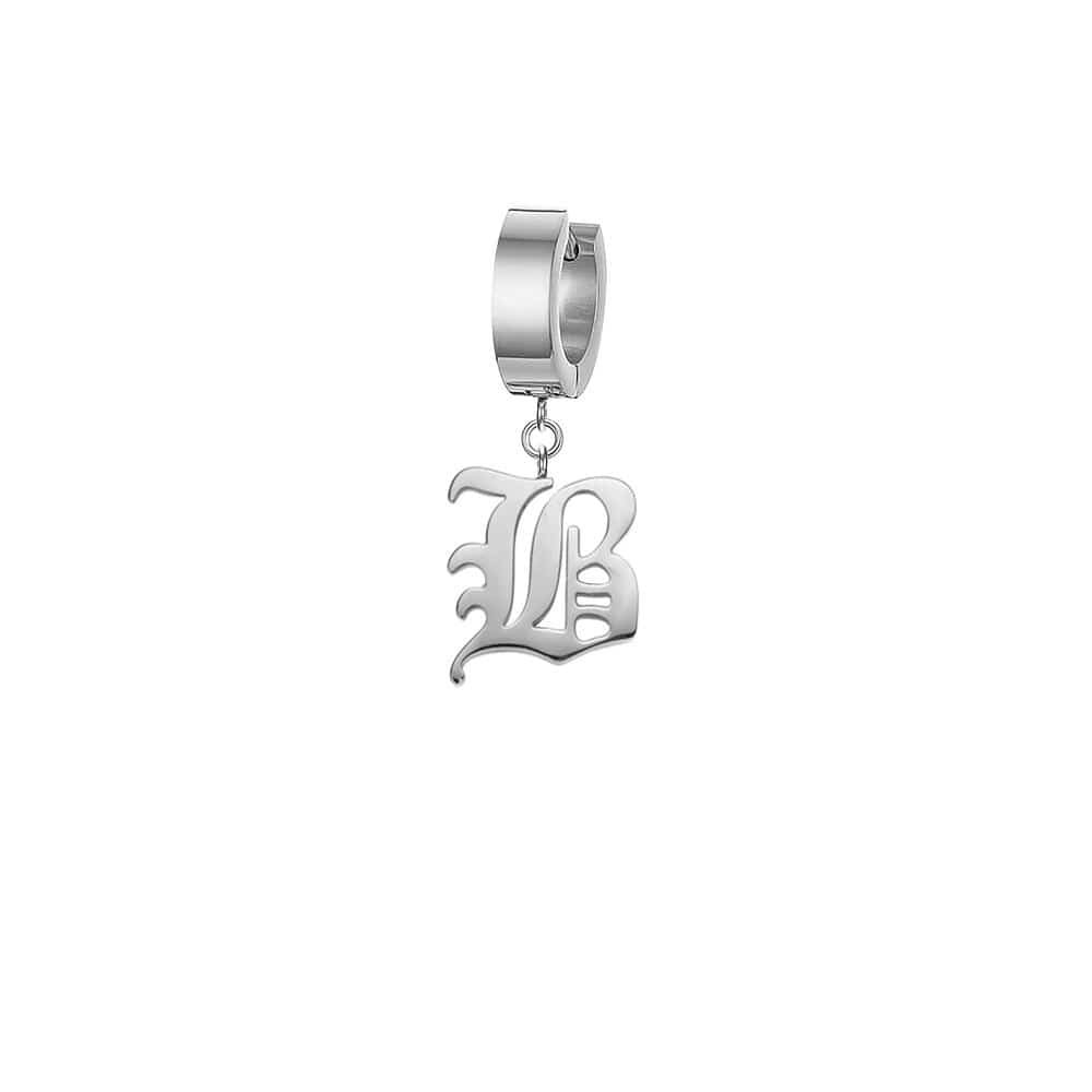 Mister - Old English Initial Earring - ALL 26 LETTERS - 2 FINISHES - FIND YOURS! -