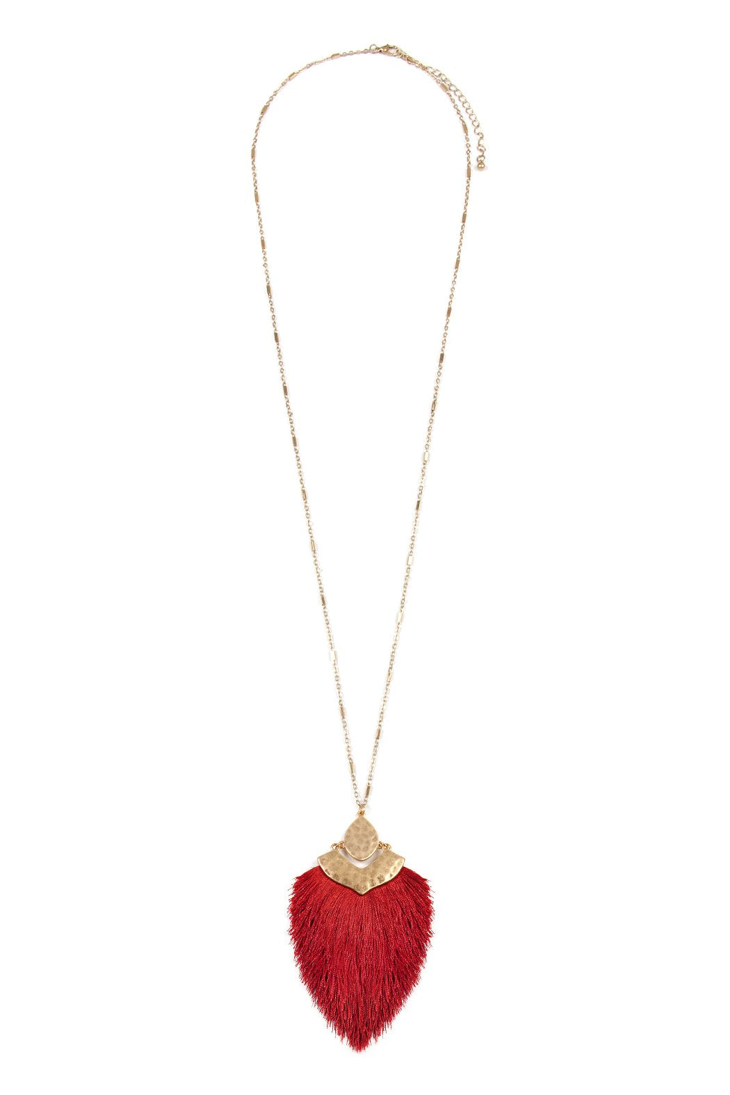 Arrow Shaped Tassel Pendant Linked Necklace - 10 COLORS -