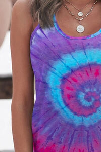 Thumbnail for Printed Scoop Neck Racerback Tank - T - 1 COLOR -