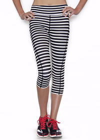 Thumbnail for Belcorva - Black and White Stripe - Pocket Capri - 1 COLOR -