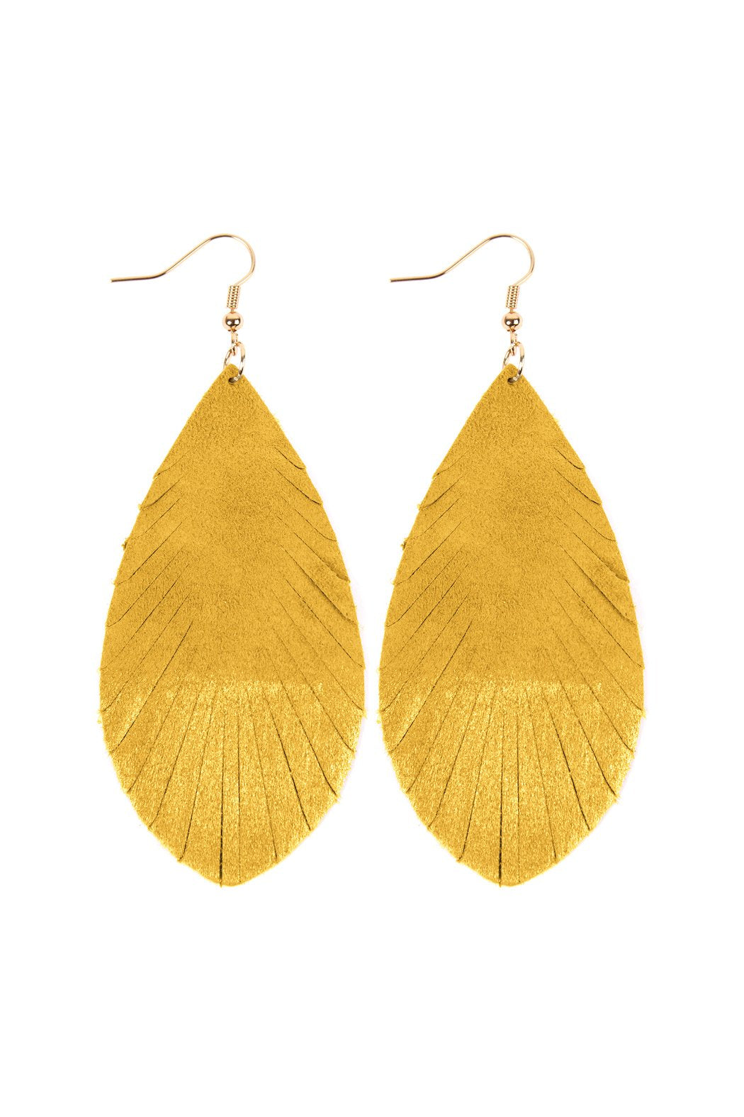 Grunge Tone Fringe Drop Leather Earrings - 12 COLORS -