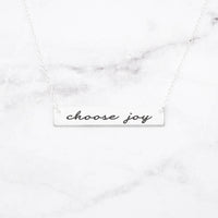 Thumbnail for Choose Joy - Gold Quote Bar Necklace -