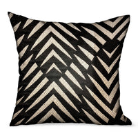 Thumbnail for Raven Palm Black Geometric Luxury Outdoor/Indoor Throw Pillow - 6 SIZES -