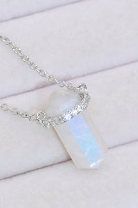 Thumbnail for Natural Moonstone Chain-Link Necklace - T - 2 FINISHES -