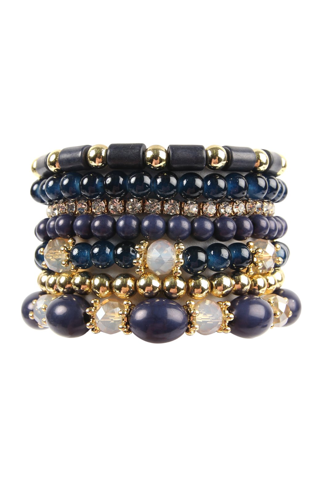 Riah Fashion -  - Multibead Stackable Bracelet - 7 COLORS -