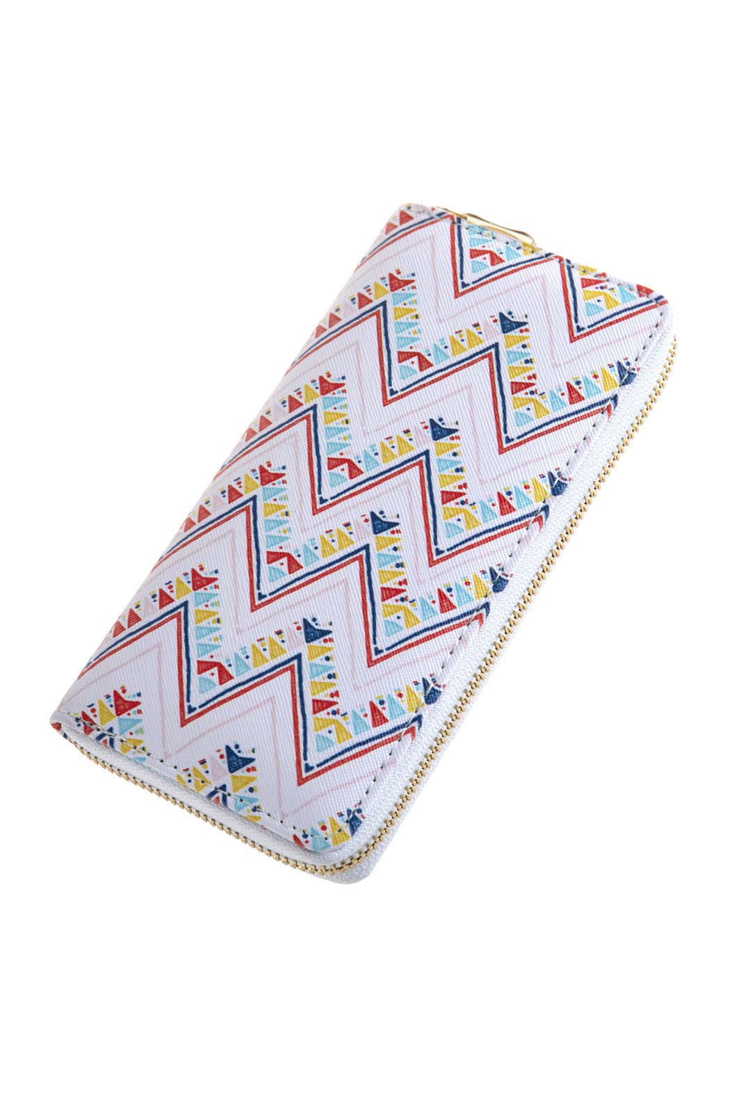 Chevron Printed Zipper Wallet - 1 COLOR -