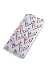 Thumbnail for Chevron Printed Zipper Wallet - 1 COLOR -