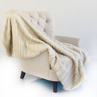 Thumbnail for Fancy Mink Faux Fur Ivory Luxury Throw - 14 SIZES -