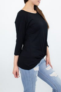 Thumbnail for Stylespect - Twisted Front Comfortable Top - Black - 1 COLOR -