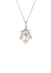 Thumbnail for LATELITA - Pearl Gemstone Honey Bee Pendant Necklace Silver -