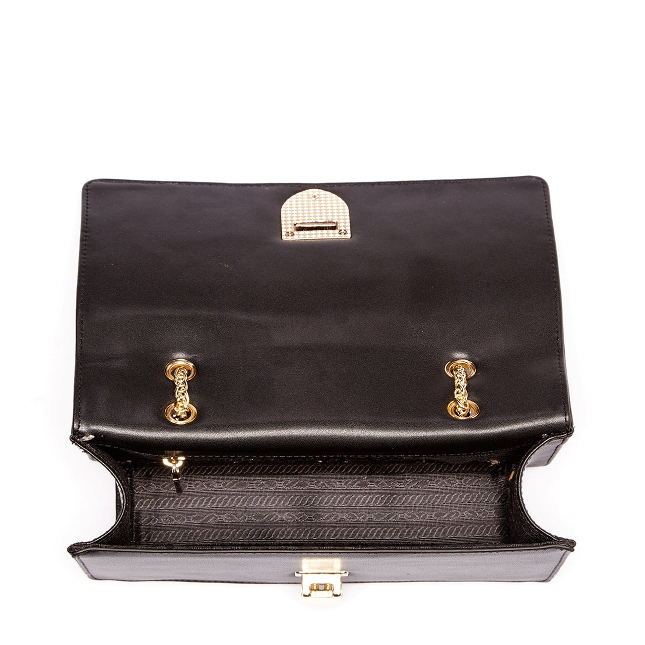 Josie Black Leather Chain Bag -