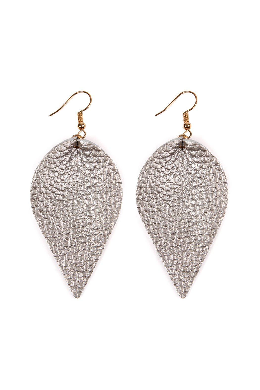 Teardrop Shape Pinched Leather Earrings - 18 COLORS -