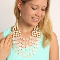 Thumbnail for Riah Fashion - Beaded Statement Necklace & Matching Earring Set - 9 COLORS -