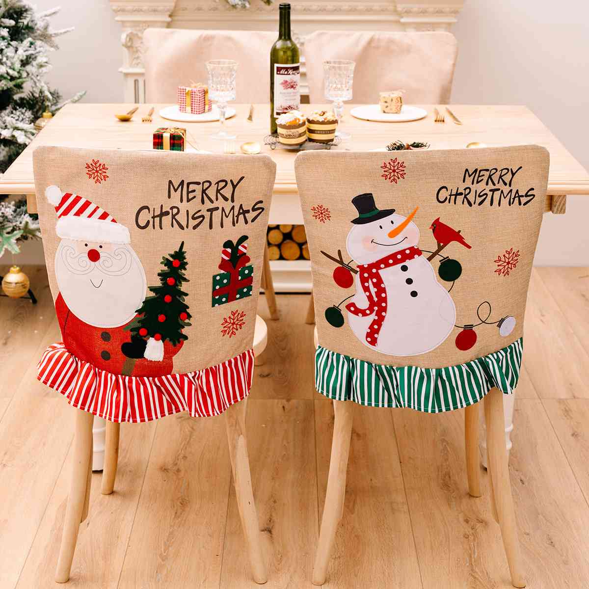 Merry Christmas Chair Cover - 20.9" - [5-10 DAY DELIVERY] - T - 2 TYPES/STYLES -