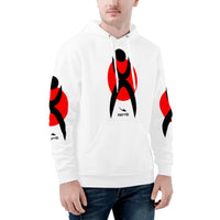 Thumbnail for OOTO - GLYPHIC EN BLACK OVER RED - Men's Hoodie - 1 COLOR -