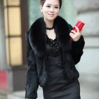 Thumbnail for Sharon Tatem - Women Furry Short Faux Fox Fur Collar Jacket Overcoat - 7 COLORS -