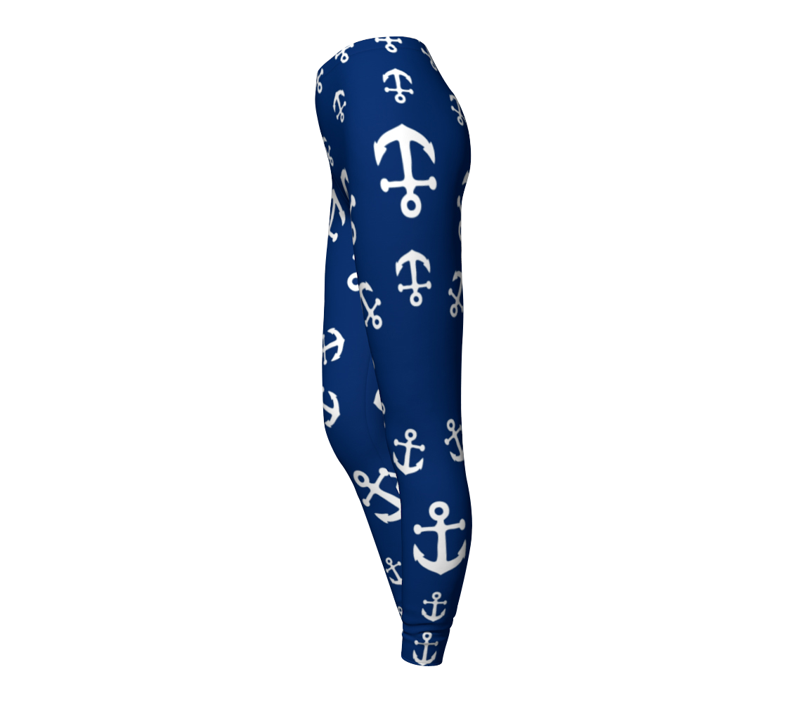 Summer Ties - Anchor Pinwheel Leggings - Navy - 1 COLOR -