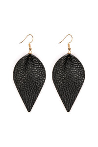 Thumbnail for Teardrop Shape Pinched Leather Earrings - 18 COLORS -