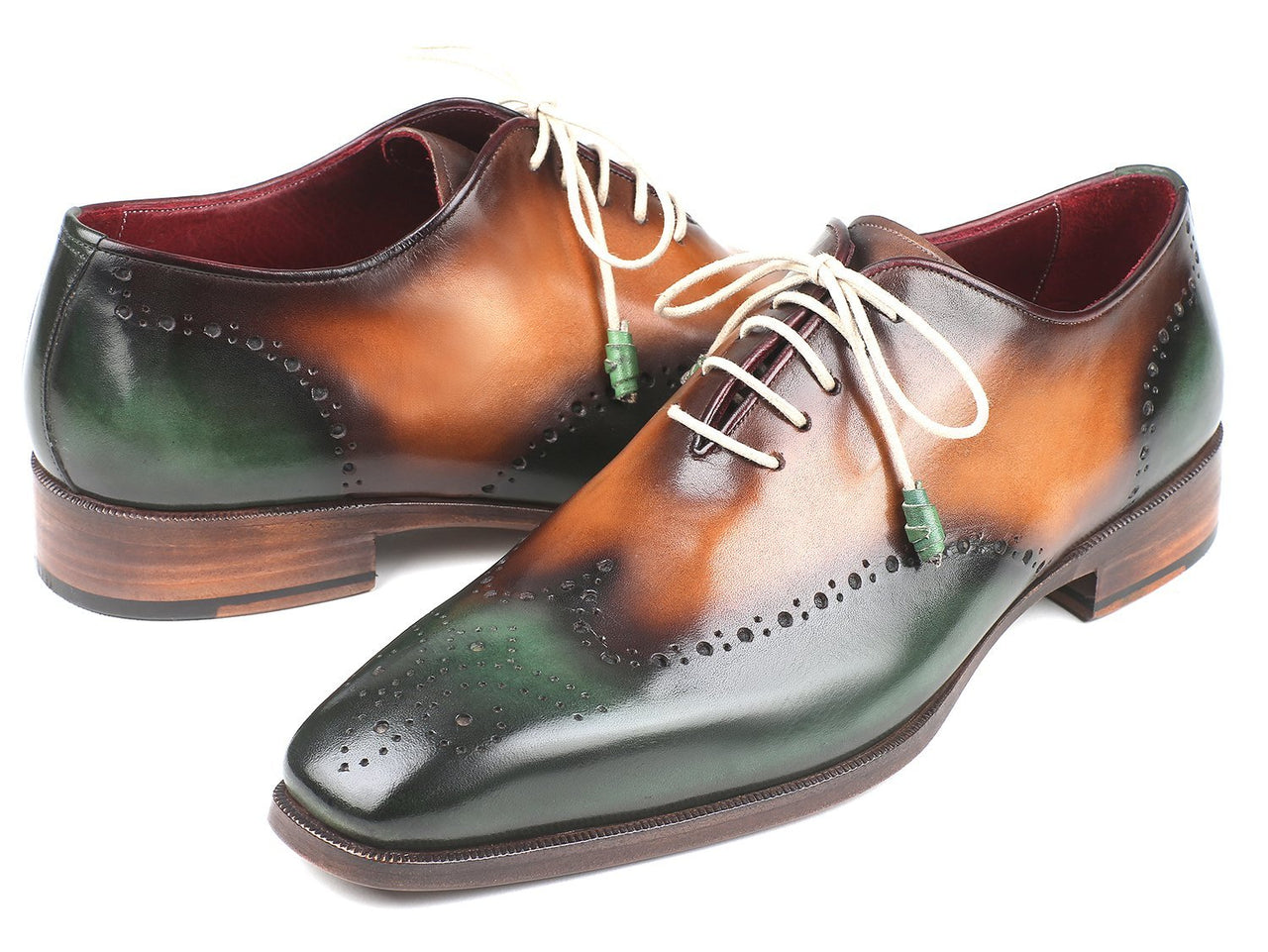 Paul Parkman - Green & Camel Wingtip Oxfords -