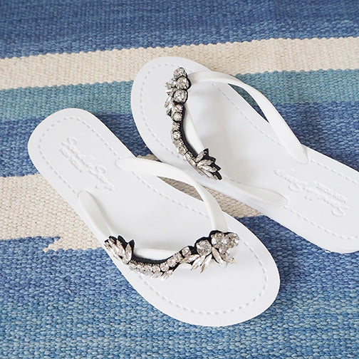 SAND BY SAYA N.Y. - Nomad - Rhinestone Flat Flip Flops Sandal - 5 COLORS