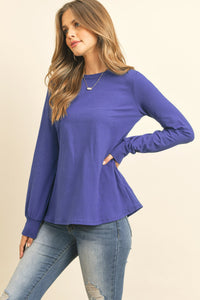 Thumbnail for Riah Fashion - Long Sleeve Round Neck Solid Top - 17 COLORS -