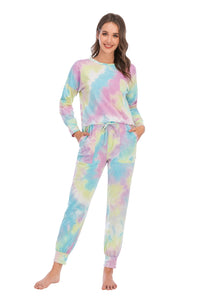 Thumbnail for Tie-Dye Top and Pants Lounge Set - 2 PCS. - T - 2 COLORS -