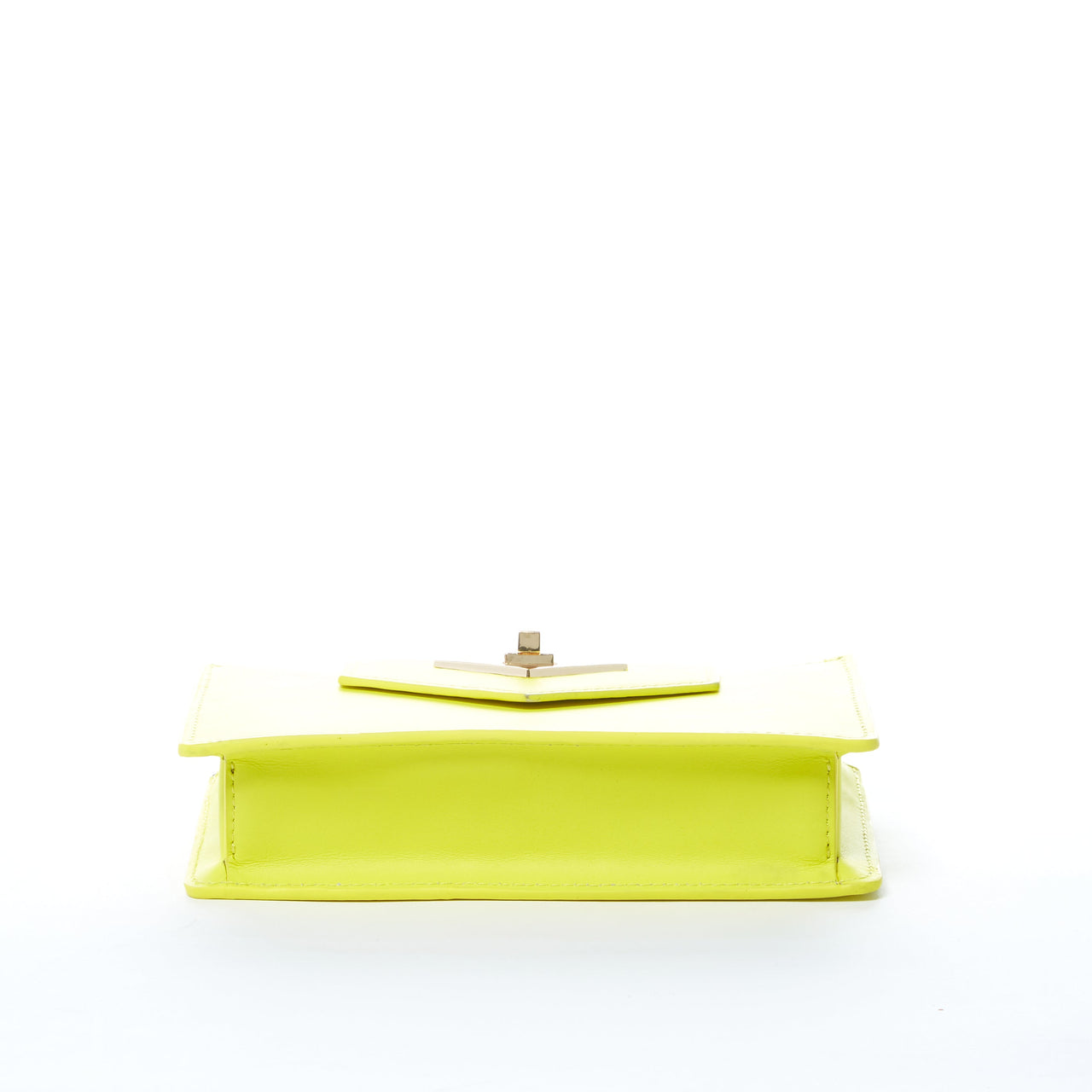 Mary Bright Yellow Small Crossbody Leather Wristlet -