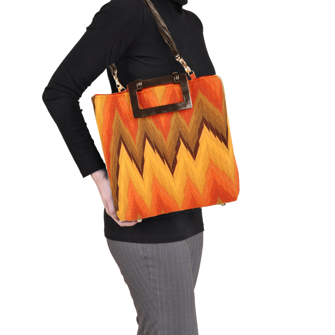 Flame Rust - 100% silk interior - Small Tote - 1 COLOR -