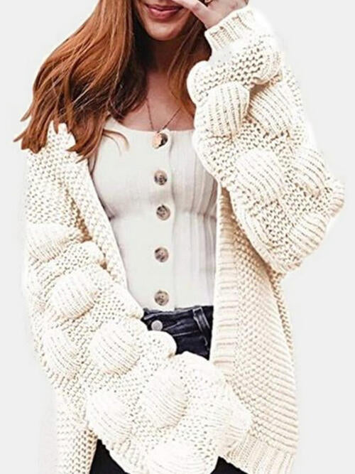 Open Front Long Sleeve Cardigan - T - 7 COLORS -