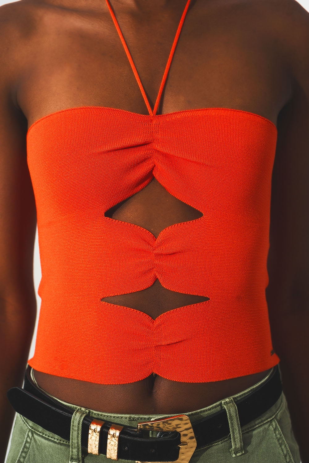 Q2 - Ruched Top in Orange - 1 COLOR -