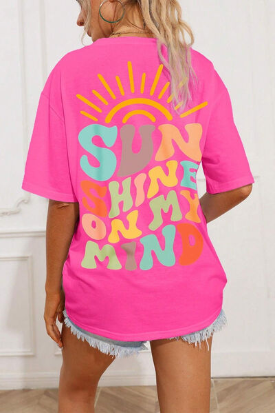 SUN SHINE ON MY MIND Round Neck T-Shirt - T - 1 COLOR -