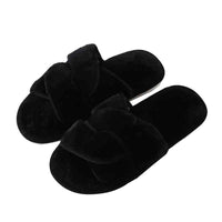 Thumbnail for Faux Fur Twisted Strap Slippers - T - 5 COLORS -