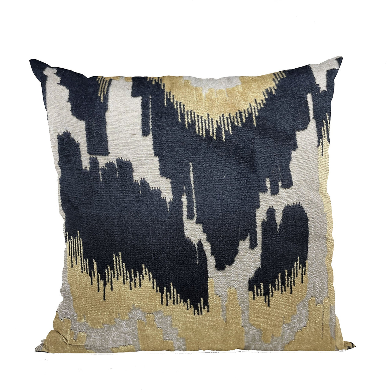 Plutus Velvet Glamour Black, Gold, Cream Handmade Luxury Pillow - 10 SIZES -