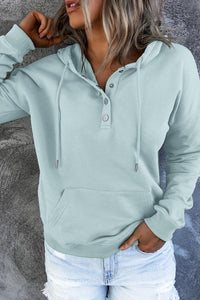 Thumbnail for Dropped Shoulder Long Sleeve Hoodie with Pocket - T - 9 COLORS -