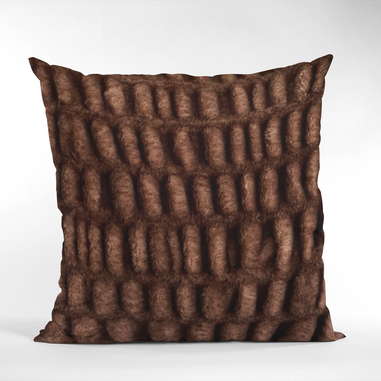 Plutus Brown Plush Pelt Animal Faux Fur Luxury Throw Pillow - 10 SIZES -