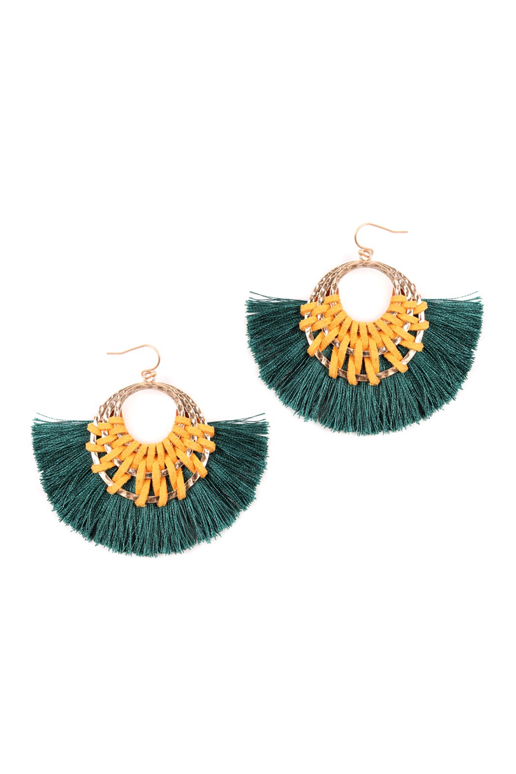 Riah Fashion - Classic Fan Tassel Earrings - 7 COLORS -