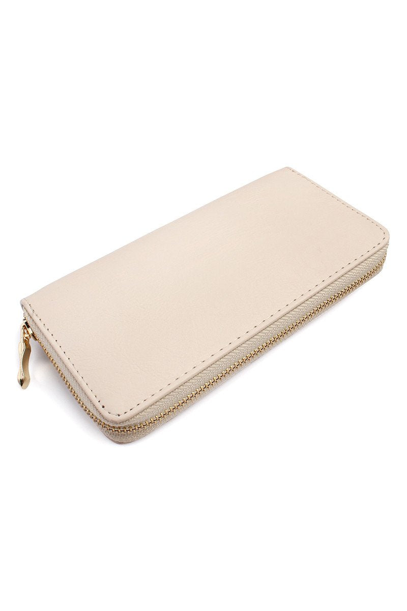 Riah Fashion - Classic Single Zipper Wallet - 13 COLORS -