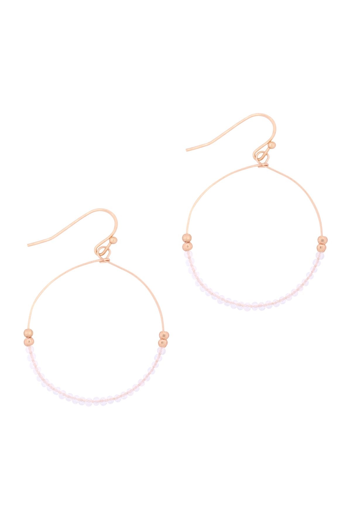 Riah Fashion - Glass Bead Round Earrings - 6 COLORS