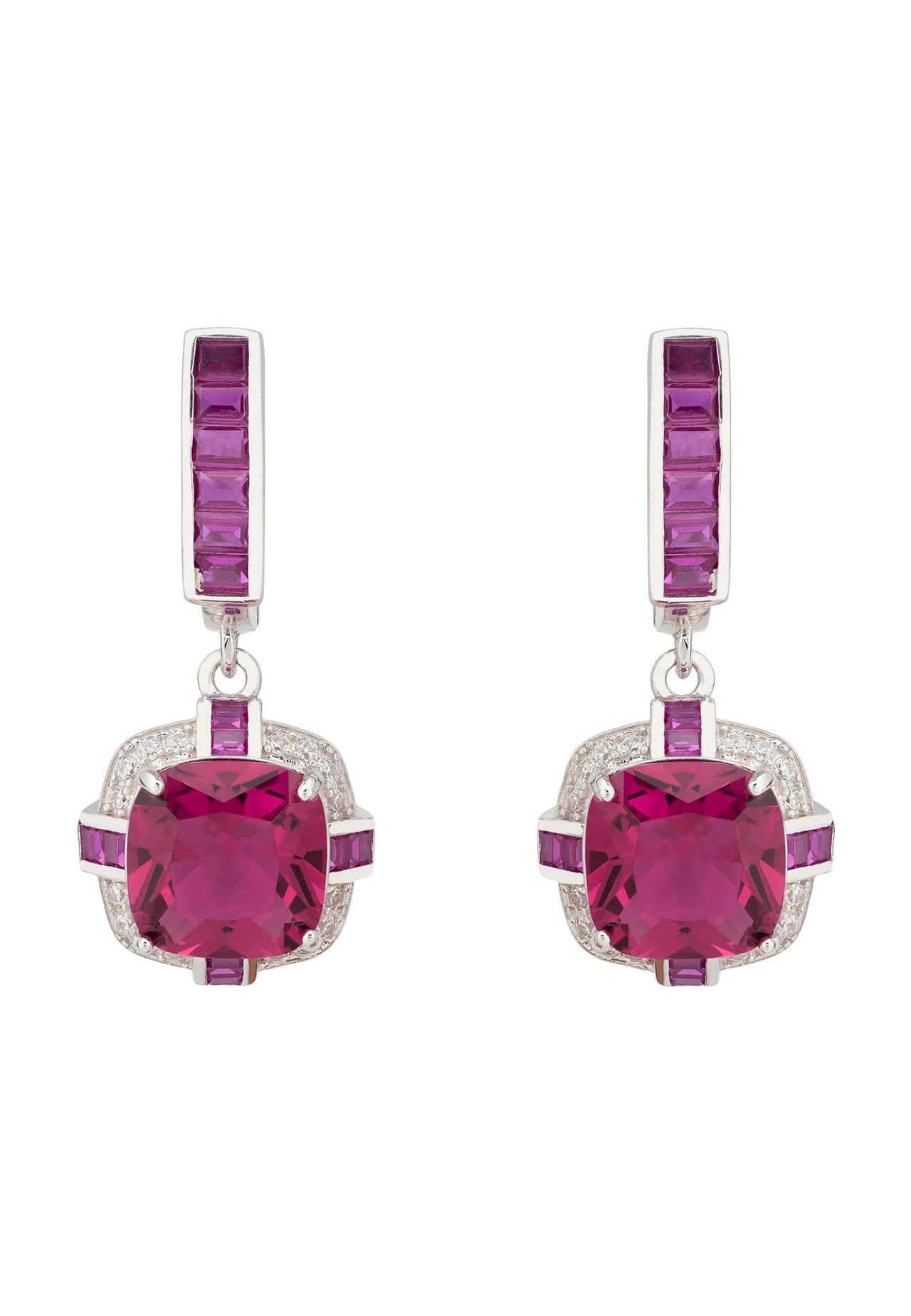 LATELITA - Windsor Silver Earring Ruby -