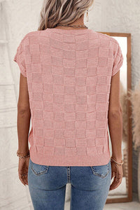 Thumbnail for Plaid Pocketed Round Neck Sweater - T - 1 COLOR -